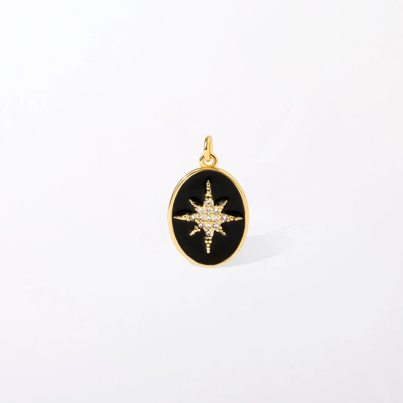 Charm Estrella del Norte de Esmalte Negro